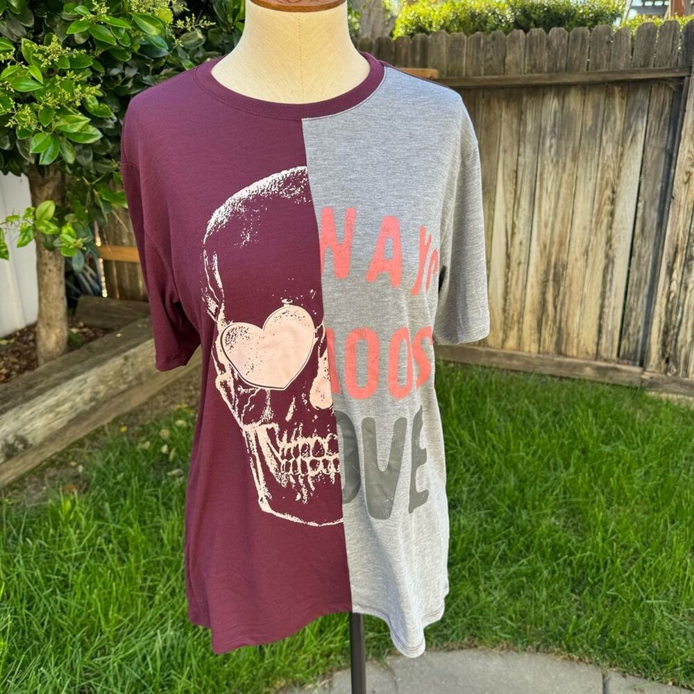 NWT Love Tribe x Compassion Brands Skull Choose Love Graphic T-Shirt Women's S